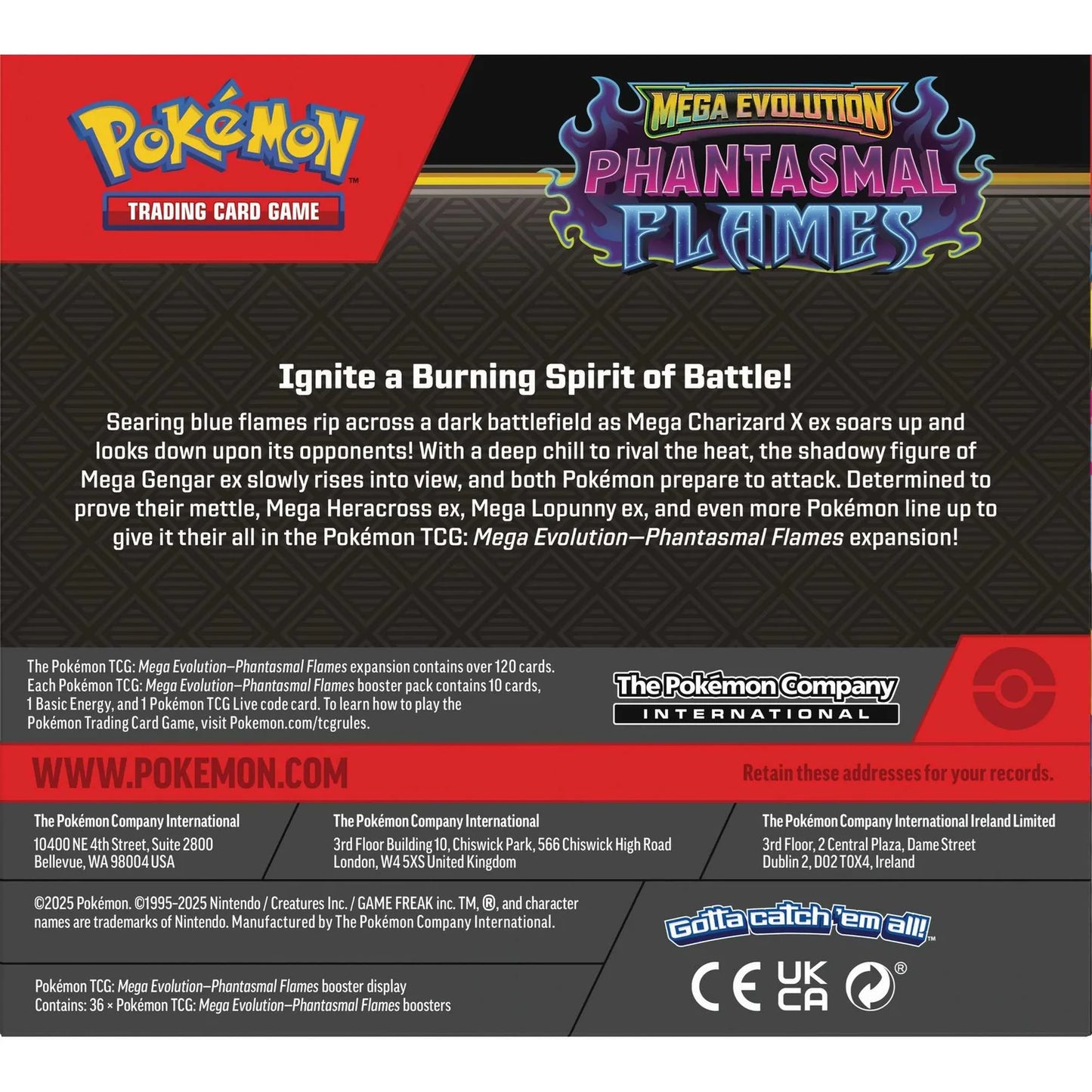 Pokémon TCG: Mega Evolution Phantasmal Flames - Booster Display