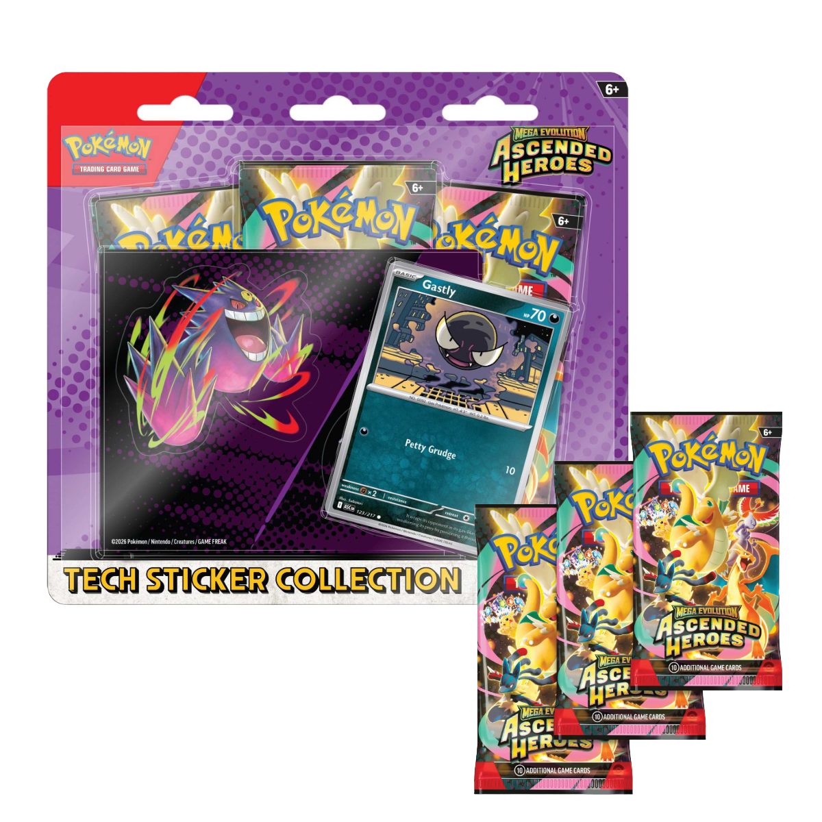 Pokémon – Ascended Heroes – Tech Sticker Collection – Gastly